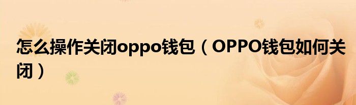 oppo手机小狐狸钱包闪退怎么办啊怎么关闭,oppo手机小狐狸钱包闪退怎么办啊怎么关闭广告